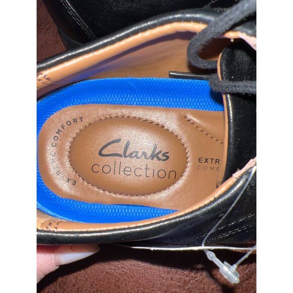 Clarks Black Leather Whiddon Pace Oxford Dres Shoe Size 8 Extra Comfort Sole - Picture 3 of 7